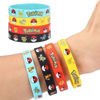 Pokemon Silicone Bracelet Pikachu Figure Cartoon TOMY Squirtle Bracelet Wristband Bracelet Print Jewelry Party Kid Kawaii Gift