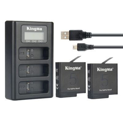 KingMa GoPro Hero 7 / 6 / 5 Battery + Gopro Charger และแท่นชาร์จแบบ 3 ช่องชาร์จ ยี่ห้อ KingMa