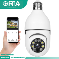ORIA Smart Home Surveillance Camera 1080P Home Security Camera 5G WiFi Full Color Infrared Night Vision Camera E27ติดตั้งง่ายสำหรับ Office Home Baby Elderly Monitoring