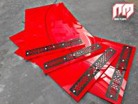 บังโคลนรถยนต์ โพลียูรีเทน สีแดง Red Polyurethane Mud Flaps.