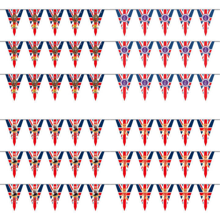 British Bunting Flags 15PCS King Charles 3rd Union Jack Buntings King ...