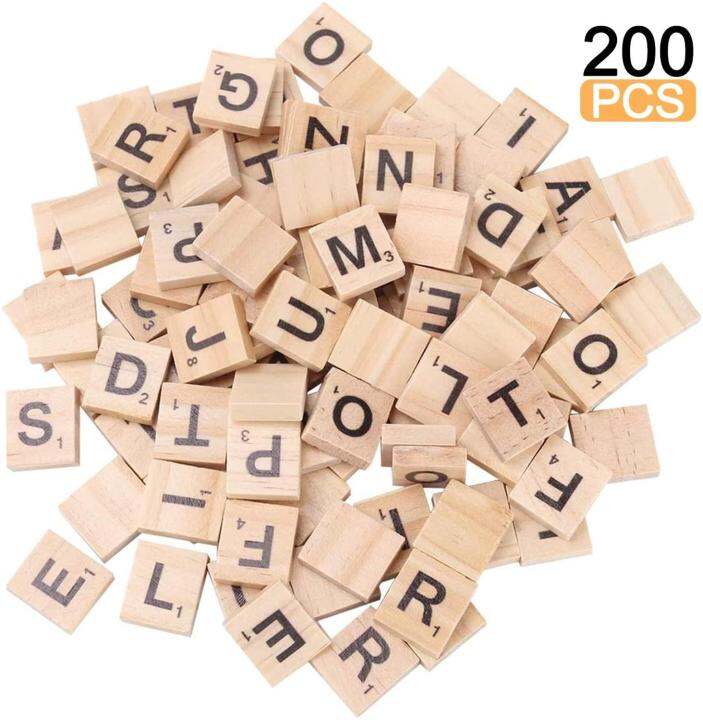 200pcs Scrabble Tiles for Crafts Wooden Letters Scrabble Letters