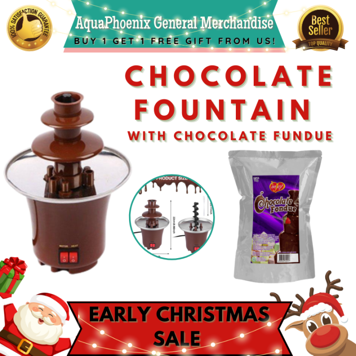 AQUA. Mini Chocolate Fondue Fountain and Chocolate Syrup. ready to Use