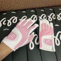 卍 [Korea] ถุงมือกอล์ฟหนังวัวแท้ กันลื่นอย่างดี สวมใส่สบาย กากบาทต้องห้ามผู้หญิง M01