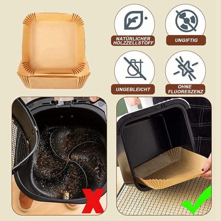 baking-paper-for-hot-air-fryer-square-20-cm-pack-of-100-airfryer-baking-paper-disposable-non-stick-paper-waterproof