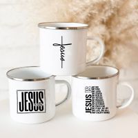 hotx【DT】 Is Print Enamel Mugs Cups Drink Dessert Cup Mug Handle Drinkware
