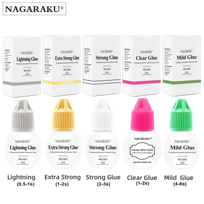 ♔ NAGARAKU Fast Dry Eyelashes Makeup 5 Different Glue for Lashes Eyelash Glue Low Smell Non Odorless Sticker Connecting Fans