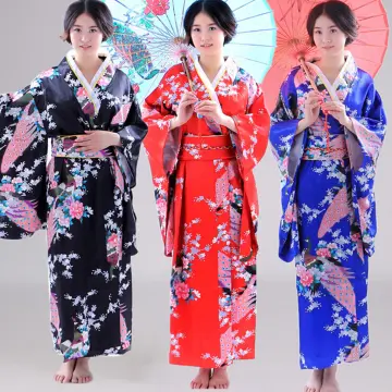 Women Floral Blouse Japanese Kimono Yukata Coat Bathrobe Tassel Cute  Cosplay