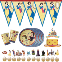 Snow White Theme Frozen แบนเนอร์วันเกิดแฮปปี้ Baby Shower Birthday Party Decorations Happy Princess Birthday Bunting Garland