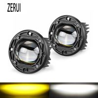 ZR สำหรับ8D 3 "20W 12V 24V Flush Mount LED Pods Work Light Bar Offroad สีขาวสีเหลือง Spotlight LED ขับรถหมอกสำหรับรถบรรทุก4X4 Atv