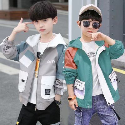 Big Size Spring Teenager Boys Coats Casual Outdoor Hooded Sweatshirt For Kids 2-10 Years Handsome Children Windbreaker Jacket