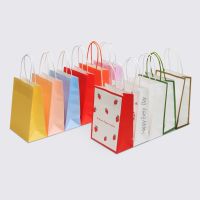 10pcs gift bag kraft paper bag pink wedding birthday party Christmas New Year cookies snack gift package