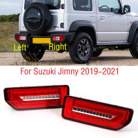 2ชิ้นสำหรับ Suzuki Jimny 2019 2020 2021 LED รถกันชนหลังไฟเบรกหางหยุดเลี้ยวสะท้อนโคมไฟไฟท้าย Tailamp