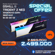 Ram GSKILL Trident Z Neo RGB 32GB - 2x16GB DDR4 Bus 3600 F4-3600C18D-32GTZN