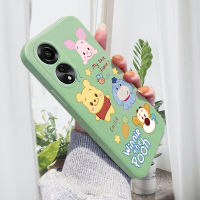 เคส Hpcase สำหรับ OPPO A78 4G เคสโทรศัพท์หมีพูหมูลายการ์ตูนน่ารัก Pokémon สแควร์ปลอกซิลิโคนเหลวคลุมทั้งหมดเคสป้องกันทนแรงกระแทกกล้อง