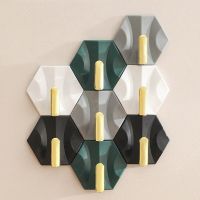 4-piece Key Hook  Luxurious Geometric Hook  Household Kitchen Small Adhesive Hook  Keyhole Free And Traceless Hook Picture Hangers Hooks