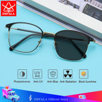 IMPALA FL2017M2แฟชั่น Anti Blue Light Photochromic แว่นตาสำหรับผู้ชายและผู้หญิง Anti Radiation Optical แว่นตา Anti Fatigue แว่นตากรอบโลหะ Tranparent แว่นตา UV400