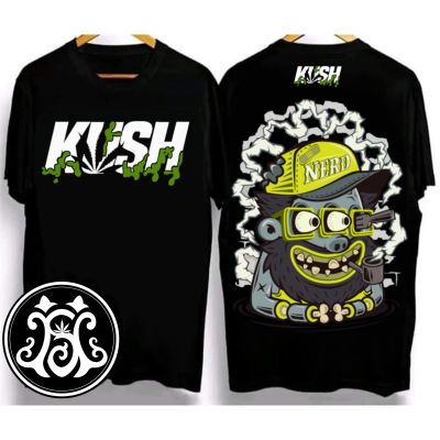 KUSH ออกแบบใหม่ Unisex เสื้อยืดที่มีสีสันผ้าฝ้าย 100% เสื้อยืดลายวินเทจ แขนสั้นลำลองผู้ชาย เสื้อยืดคอกลมลายการ์ตูน