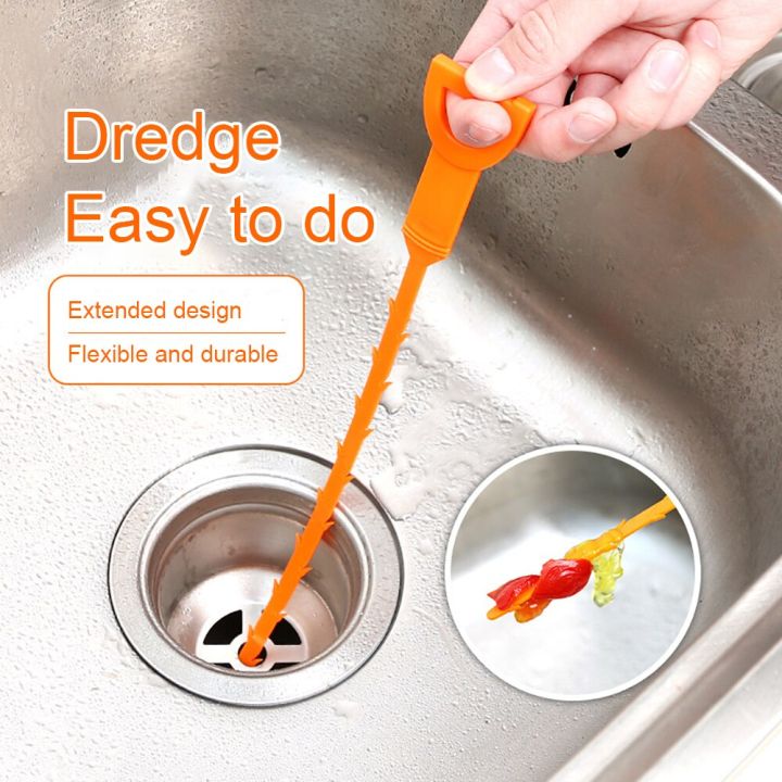 Drain Clogging Removing Brush Flexible Toilet Bathroom Dredge Hair ...