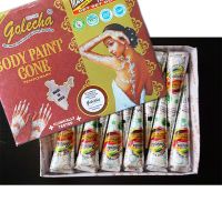 12pcs Indian Mehndi Brown Dark Color Henna Paste Cone Temporary Drawing For Tattoo Stencil Women Makeup Finger Feet Body Cream Stickers