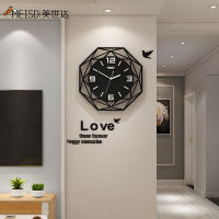 MEISD Hexagon Wall Clock Modern Design Black Quartz Silent Wall Decor Watch Mirror Stickers Living Room Horloge Free Shipping