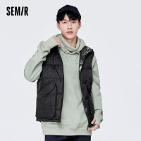 Semir ลงเสื้อกั๊กผู้ชายแนวโน้มเต็มพิมพ์เสื้อกั๊กสองด้าน2022ฤดูใบไม้ร่วงใหม่เด็กยืนขึ้นปก90กำมะหยี่ด้านบน