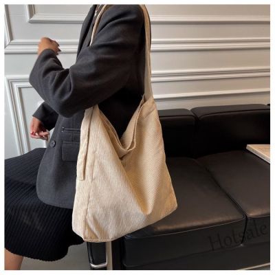 【hot sale】♣ C16 Japanese Style Women Bag Corduroy Canvas Bag Large Capacity Tote Bag Retro Sling Bag Student Shoulder Bag