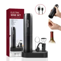 Electric Wine Bottle Opener Corkscrew Set One-click Button Rechargeable Automatic Red Wine Pourer for Party Bar Wine Lover