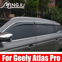 สำหรับ Geely Atlas Pro Azkrra 2021 2022 2023หน้าต่างบังแดดที่กำบังที่บังช่องอากาศอุปกรณ์ตกแต่งรถยนต์ป้องกันฝน