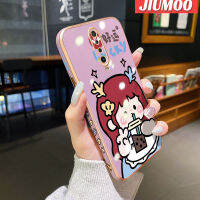 เคส JIUMOO สำหรับ Xiaomi MI F2 POCO X2เรดมี่เคส K30ลายการ์ตูนนำโชคเด็กผู้หญิงชานมนำโชคดีไซน์ใหม่สี่เหลี่ยมเคสมือถือลวดลายชุบบางๆกล้องฝาปิดเลนส์เต็มรูปแบบปกป้องเคสนิ่มกันกระแทก