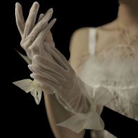 ☂❉▫ White Bride Sun Protection Short Gloves Wedding Accessories Party Prom Cosplay Performance Women Bridal Gloves