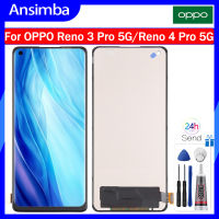 Ansimba หน้าจอ LCD TFT 6.5นิ้วสำหรับ OPPO Reno 3 Pro 5G Reno 4 Pro 5G แทนการประกอบสำหรับจอแสดงผล LCD แบบสัมผัสหน้าจอดิจิตอล OPPO Reno 3 Pro 5G CPH2009 Reno 4 Pro 5G หน้าจอ CPH2089หน้าจอ LCD จอแสดงผล TFT LCD