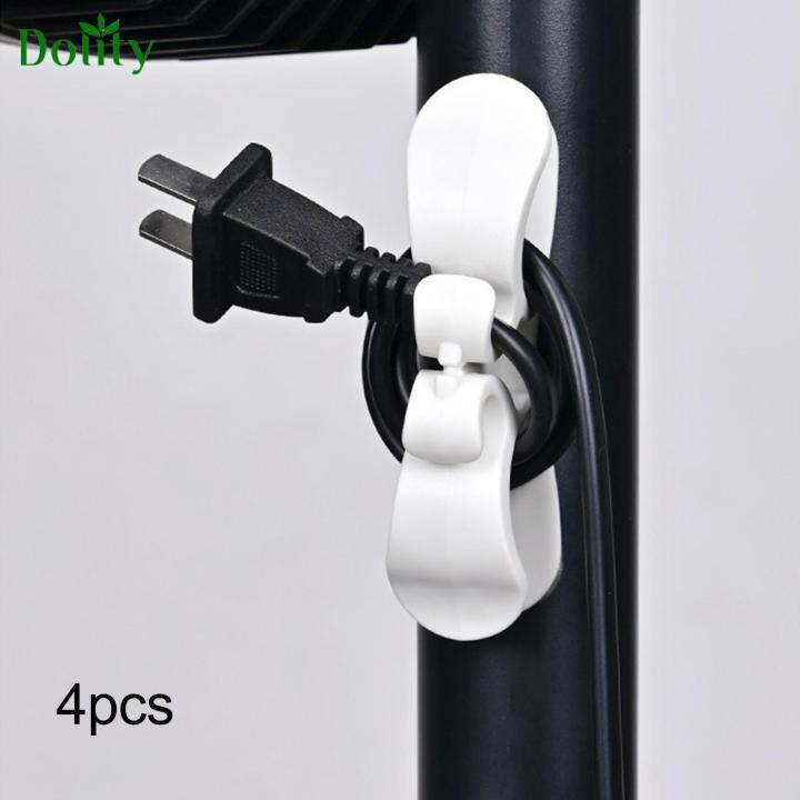 Dolity 4x Cable Organizer Wall Mounted Office Cable Clips for Office