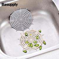 Basupply 1Pc Kitchen Silicone Spider Web Sink Filter Sucker Floor Strainer Shower Hair Sewer Drain Bathroom Accessories Dishracks Sink accessories