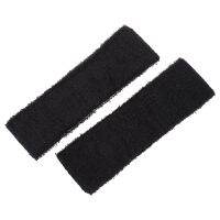 2 PCS Running Exercise Elastic Terry Cloth Headband Sweatband Black