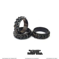 แหวนโซ่ แหวนโซ่ดำ แหวนหมุนได้ ring chain แหวนโซ่หมุนได้ แหวนผู้ชาย สแตนเลสแท้ (งานเลสแท้) stainless 316l