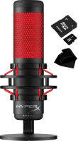 Newest HyperX - QuadCast USB Multi-Pattern Electret Condenser Microphone | 2020 Edition | for PS4, PC and Mac | Pop Filter | Anti-Vibration Shock Mount | | Red - Black | with KWALICABLE Bundle