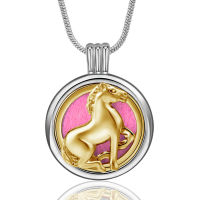EUDORA 1pcs 20mm Aroma Diffuser Necklace Open Horse Lockets Pendant Perfume Essential Oil Aromatherapy Lockets With 6pcs Pad X63