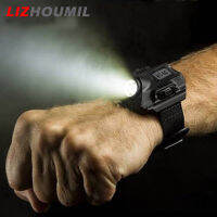 LIZHOUMIL ไฟฉายข้อมือแบบพกพา,ไฟฉายปรับสายรัดข้อมือได้พร้อม Jam Tangan Led สำหรับตั้งแคมป์ปีนเขาขี่กลางคืน