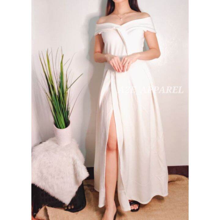 White Dress Jumpsuit Bridal Gown Civil Wedding Dedication Lazada PH
