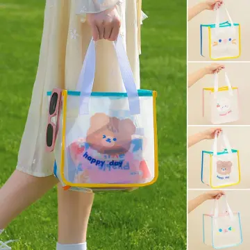 New Summer Jelly Tote Bag Fashion Printed Transparent Beach Bag For Travel