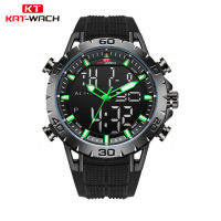 high quality Men Rubber strap Swim Watches LED Digital Alarm Quartz Watch Military Waterproof 50M Dual Display Clock NEW