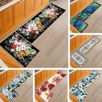 American Country Style Flower Kitchen Mat Dust Proof Dining Room Table Carpet Anti-Slip Entrance Doormat Outdoor Prayer Area Rug