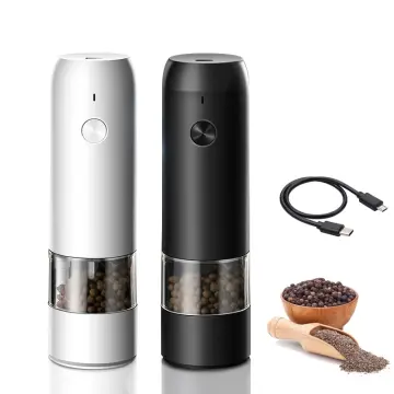 Electric Automatic Mill Pepper And Salt Grinder Usb Charging Spice Salt  Pepper Grinder With Led Light Adjustable Coarseness Mill