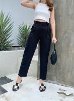 Wclothes Boyish Pants กางเกงขายาวทรงสลิม ตะขอข้าง เอวสูง ใส่สบาย ไม่รัดรูป