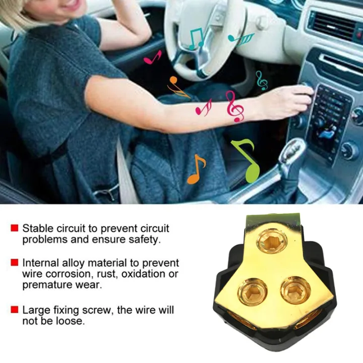 STF Power Ground Distribution Block Car Auto Audio Amplifier 1 in 2 Out