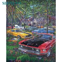 SDOYUNO Oil Picture By Numbers Car Landscape Painting By Number 40x50 Framed On Canvas Home Decoration Wall Unique Gift