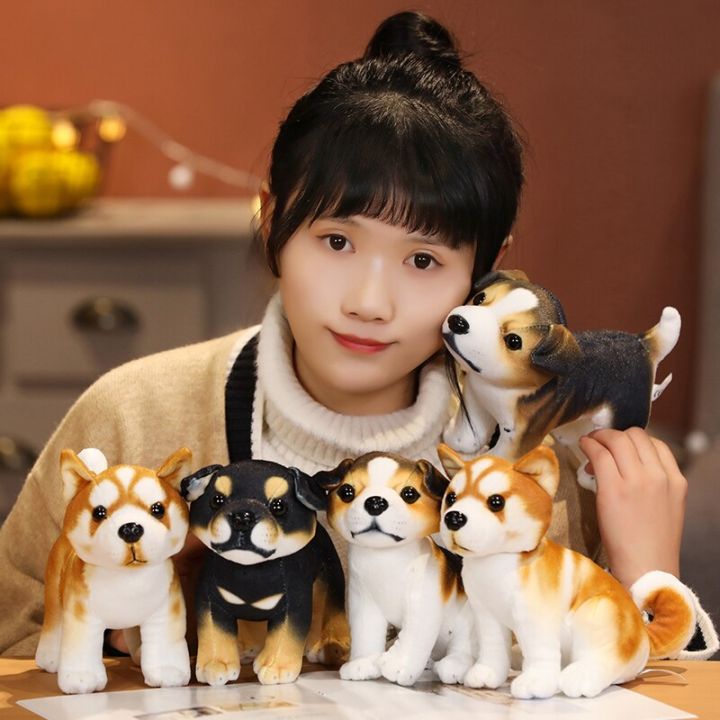 1ชิ้น18เซนติเมตรตุ๊กตาสุนัขน่ารักจำลองสุนัขฮัสกี้น่ารัก-akita-rottweiler-ตุ๊กตานุ่มตุ๊กตาหมาสัตว์สำหรับเด็กผู้ชายของขวัญคริสต์มาส