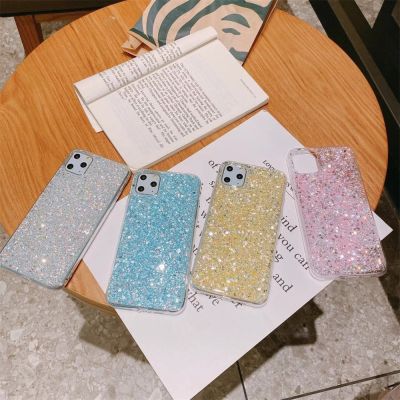 ❏◐ Luxury Glitter Sequins Phone Case For iPhone 12 mini 6 6s 7 8 Plus X Xs 11 Pro Max XR SE 2020 Epoxy Shockproof Soft Cover Coque