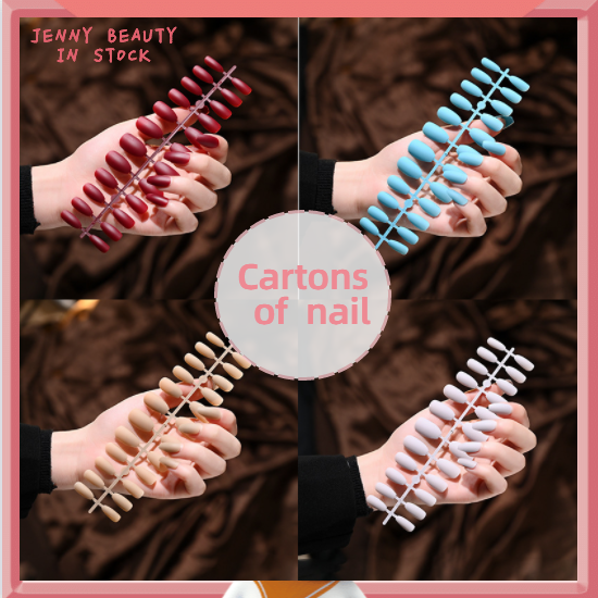 【Free Glue】24Pcs Fake Nails set With Glue DIY French Nail Art Ballerin